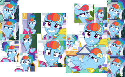 Size: 1698x1048 | Tagged: safe, derpibooru import, screencap, rainbow dash, zephyr breeze, pegasus, pony, sparkle's seven, alternate hairstyle, apprehensive, awkward, beautiful, clothes, cute, dashabetes, disgusted, dress, ear piercing, earring, expressions, frown, glare, jewelry, megaradash, montage, nervous, piercing, rainbow dash always dresses in style, rainbow dash is best facemaker, royal guard zephyr breeze, shoes, smiling