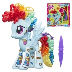 Size: 500x500 | Tagged: safe, derpibooru import, rainbow dash, pegasus, pony, clothes, cutie mark, doll, female, hair, hairstyle, mare, my little pony logo, style, toy, wings