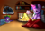 Size: 3508x2473 | Tagged: safe, artist:wreky, derpibooru import, spike, twilight sparkle, dragon, book, fireplace, marshmallow, reading