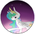 Size: 1250x1221 | Tagged: safe, artist:cyrinthia, princess celestia, alicorn, pony, crown, female, horn, mare, multicolored mane, multicolored tail, solo, white coat, white wings, wings