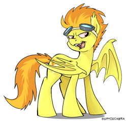 Size: 800x761 | Tagged: safe, artist:spainfischer, derpibooru import, spitfire, bat pony, pony, bat ponified, batfire, race swap, solo