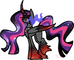 Size: 677x545 | Tagged: safe, artist:void-adoptables, derpibooru import, king sombra, twilight sparkle, twilight sparkle (alicorn), alicorn, pony, umbrum, chestplate, colored horn, colored wings, colored wingtips, curved horn, dark magic, dark queen, ethereal mane, ethereal tail, fusion, fusion:queen night spell, horn, jewelry, leg fluff, magic, necklace, red hooves, red wingtips, regalia, simple background, solo, sombra eyes, sombra horn, transparent background, two color coat, two color hair, two color wing, two toned hair, two toned mane, two toned tail, two toned wings, wavy hair, wavy mane, wavy tail, wings