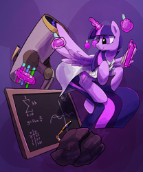 Size: 2000x2403 | Tagged: safe, artist:darkflame75, derpibooru import, twilight sparkle, twilight sparkle (alicorn), alicorn, pony, clothes, female, kallisti, lab coat, magic, mare, science, solo