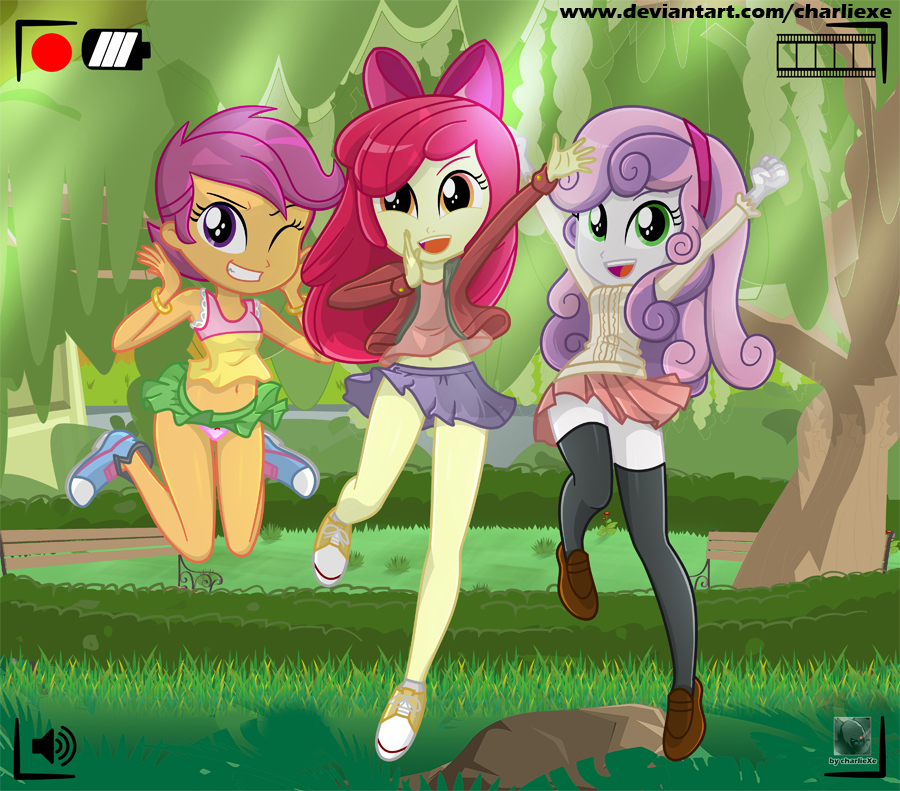 900px x 791px - 1396846 - dead source, safe, artist:charliexe, apple bloom, scootaloo, sweetie  belle, equestria girls, adorabloom, alternate costumes, alternate outfits,  belly button, bow, breasts, camera shot, clothes, converse, cute, cutealoo,  cutie mark crusaders .