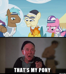 Size: 610x686 | Tagged: safe, derpibooru import, spitfire, rainbow falls, abradacanter, burgess meredith, crossover, haymaker, mickey goldmill, rocky (movie), rocky balboa, that's my x