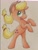 Size: 1665x2181 | Tagged: safe, artist:artisticwerks, applejack, earth pony, pony, chest fluff, rearing, solo, traditional art