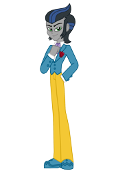 Size: 1200x1600 | Tagged: safe, artist:ferrokiva, derpibooru import, king sombra, equestria girls, equestria girls-ified, good king sombra, hand in pocket, hand on chest, simple background, solo, transparent background