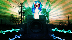 Size: 1920x1080 | Tagged: safe, artist:arexball, derpibooru import, dj pon-3, vinyl scratch, pony, unicorn, speakers, wallpaper