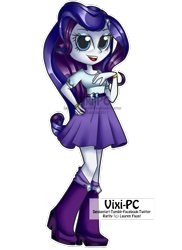 Size: 1024x1406 | Tagged: safe, artist:vixi-pc, rarity, equestria girls, bedroom eyes, looking at you, simple background, solo, transparent background