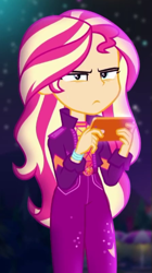 Size: 297x529 | Tagged: safe, screencap, sunset shimmer, better together, choose your own ending, equestria girls, the last drop, the last drop: sunset shimmer, cropped, shrunken pupils, solo, sunset is not amused