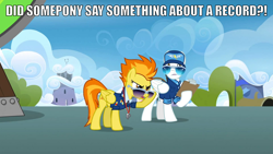 Size: 1920x1080 | Tagged: safe, derpibooru import, spitfire, wonderbolts academy, academy record, caption, image macro, sunglasses