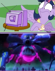 Size: 547x705 | Tagged: safe, derpibooru import, twilight sparkle, twilight sparkle (alicorn), alicorn, pony, eldritch abomination, exploitable meme, female, mare, meme, mr. eye, nightmare fuel, obligatory pony, ratchet and clank, tv meme