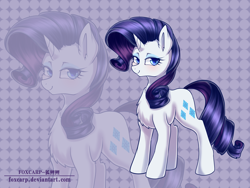 Size: 4000x3000 | Tagged: safe, artist:foxcarp, rarity, pony, unicorn, abstract background, chest fluff, female, looking at you, mare, smiling, solo, zoom layer