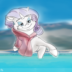 Size: 2048x2048 | Tagged: safe, artist:rupony, rarity, pony, unicorn, clothes, cute, rest, solo