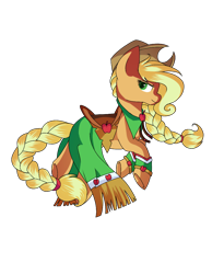 Size: 900x1100 | Tagged: safe, artist:partycannoninc, applejack, earth pony, pony, applejack's hat, blonde, blonde mane, blonde tail, female, green eyes, mare, orange coat, solo