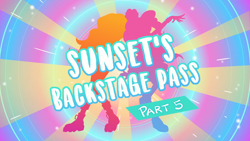 Size: 1920x1080 | Tagged: safe, screencap, pinkie pie, sunset shimmer, better together, equestria girls, sunset's backstage pass!, duo, duo female, female, silhouette, title card, youtube