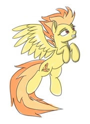 Size: 711x981 | Tagged: safe, artist:lovablerobot, derpibooru import, spitfire, pegasus, pony, female, mare, solo, two toned mane, wings, yellow coat