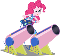 Size: 963x900 | Tagged: safe, artist:seahawk270, pinkie pie, equestria girls, friendship games, party cannon, simple background, solo, transparent background, vector