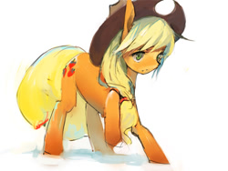 Size: 800x600 | Tagged: safe, artist:korera001, applejack, earth pony, pony, female, mare, pixiv, solo