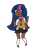 Size: 575x782 | Tagged: safe, artist:kagakuu, derpibooru import, twilight sparkle, human, clothes, dark skin, humanized, kneesocks, necktie, school uniform, schoolgirl, skirt, socks, solo, sweater vest