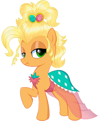 Size: 1714x2113 | Tagged: safe, artist:kas92, applejack, earth pony, pony, :t, applejewel, no tail, raised hoof, scrunchy face, solo