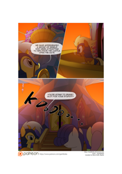 Size: 3541x5016 | Tagged: safe, artist:gashiboka, fluttershy, rarity, pegasus, pony, unicorn, comic:recall the time of no return, comic, patreon, patreon logo, royal guard, twilight's castle