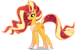 Size: 6000x3959 | Tagged: safe, artist:orin331, sunset shimmer, alicorn, pony, absurd resolution, alicornified, ethereal mane, female, flowing mane, hoof shoes, jewelry, mare, older, peytral, princess, race swap, regalia, shimmercorn, simple background, spoiler, transparent background