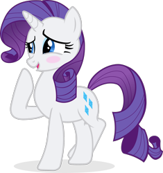 Size: 2000x2129 | Tagged: safe, rarity, pony, unicorn, simple ways, blushing, crossed legs, cute, simple background, smiling, solo, transparent background, vector