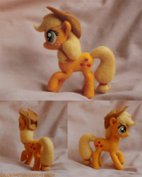 Size: 850x1055 | Tagged: safe, artist:chloenart, applejack, earth pony, pony, craft, felt, needle felted