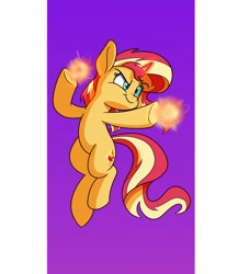 Size: 1300x1500 | Tagged: safe, artist:heir-of-rick, sunset shimmer, pony, unicorn, epic, female, glowing hooves, glowing horn, horn, mare, solo