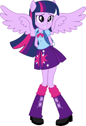 Size: 4453x6500 | Tagged: safe, artist:theshadowstone, derpibooru import, twilight sparkle, twilight sparkle (alicorn), alicorn, equestria girls, absurd resolution, adorkable, cute, dork, solo, twiabetes, vector, wings