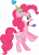 Size: 5836x8162 | Tagged: safe, artist:quanno3, pinkie pie, earth pony, pony, .svg available, absurd resolution, hat, open mouth, party hat, party horn, simple background, solo, surprised, transparent background, vector