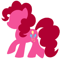 Size: 567x549 | Tagged: safe, artist:poisontaffy, pinkie pie, earth pony, pony, female, mare, minimalist, pink coat, pink mane, solo