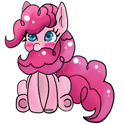 Size: 856x856 | Tagged: safe, artist:moekonya, pinkie pie, earth pony, pony, cute, diapinkes, heart eyes, solo, wingding eyes