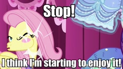 Size: 640x360 | Tagged: safe, edit, edited screencap, screencap, fluttershy, rarity, mermaid, merpony, scare master, caption, carousel boutique, clothes, costume, dressup, fish slap, frown, great moments in animation, image macro, magic, masochism, masochist, masochistshy, meme, mermarity, nightmare night costume, slap, tail whip, turning