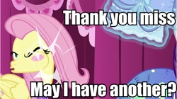 Size: 642x360 | Tagged: safe, edit, edited screencap, screencap, fluttershy, rarity, mermaid, merpony, scare master, animal house, caption, carousel boutique, clothes, costume, dressup, fish slap, frown, magic, mermarity, nightmare night costume, slap, tail whip, text, turning, wide eyes