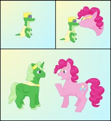 Size: 600x652 | Tagged: safe, artist:starbeamerpatterns, gummy, pinkie pie, alicorn, pony, cape, clothes, comic, crown, ponified, prince