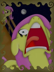 Size: 1024x1364 | Tagged: safe, artist:bakanato, fluttershy, bat pony, pony, scare master, faic, flutterbat, flutterscream, nose in the air, screaming, the scream