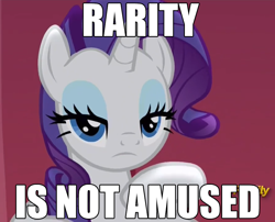 Size: 890x718 | Tagged: safe, rarity, pony, unicorn, fame and misfortune, captain obvious, frown, image macro, looking at you, meme, rarity is not amused, solo, text, unamused, upset