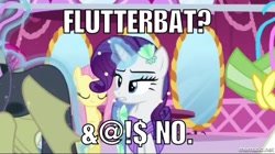 Size: 750x419 | Tagged: safe, edit, edited screencap, screencap, fluttershy, rarity, bat pony, pony, scare master, clothes, costume, female, flutterbat, flutterbat costume, image macro, mare, meme, mermarity, nightmare night, nightmare night costume