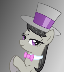 Size: 1600x1800 | Tagged: safe, artist:theonewiththeoctaves, octavia melody, earth pony, pony, black mane, female, gray coat, hat, mare, solo, top hat