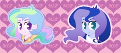 Size: 1344x594 | Tagged: safe, artist:wr0, princess celestia, princess luna, principal celestia, vice principal luna, equestria girls, female, looking at you, smiling