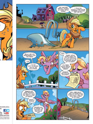 Size: 720x960 | Tagged: safe, idw, applejack, earth pony, pony, spoiler:comic, spoiler:comicff15, bureaucracy, comic, horse collar, horses doing horse things, idw advertisement, plow, preview, tempting fate, working