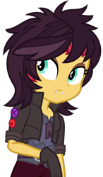 Size: 2166x3713 | Tagged: safe, artist:sketchmcreations, sunset shimmer, better together, choose your own ending, costume conundrum, costume conundrum: applejack, equestria girls, clothes, fangs, female, gloves, jacket, simple background, transparent background, vampire shimmer, vector, wig