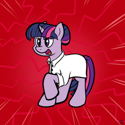 Size: 2400x2400 | Tagged: safe, artist:s8ansglory, derpibooru import, twilight sparkle, ask t.sparkle m.d., doctor, open mouth, raised hoof, solo, yelling