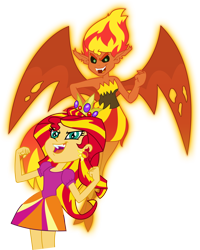 Size: 4334x5415 | Tagged: safe, artist:bradleyeighth, sunset satan, sunset shimmer, demon, equestria girls, equestria girls (movie), absurd resolution, crown, evil, faic, fall formal, jewelry, jojo pose, jojo reference, jojo's bizarre adventure, meme, prom queen meme, regalia, simple background, solo, stand, trace, transparent background, vector, vector trace