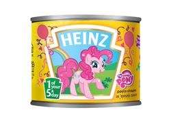 Size: 486x356 | Tagged: safe, pinkie pie, earth pony, pony, female, food merchandise, heinz, mare, pasta, pink coat, pink mane