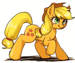 Size: 696x582 | Tagged: safe, artist:semi-kon, applejack, earth pony, pony, simple background, solo, white background