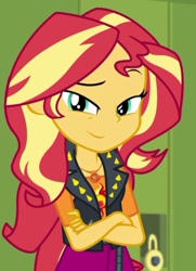 Size: 649x897 | Tagged: safe, screencap, sunset shimmer, better together, equestria girls, holidays unwrapped, cropped, geode of empathy, magical geodes, solo