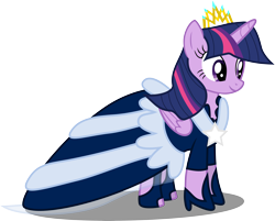 Size: 9667x7775 | Tagged: safe, artist:atomicmillennial, derpibooru import, part of a series, part of a set, twilight sparkle, twilight sparkle (alicorn), alicorn, pony, inspiration manifestation, absurd resolution, alternate universe, clothes, dress, female, her inspiration manifests, mare, new crown, shoes, simple background, solo, story in the source, transparent background, vector
